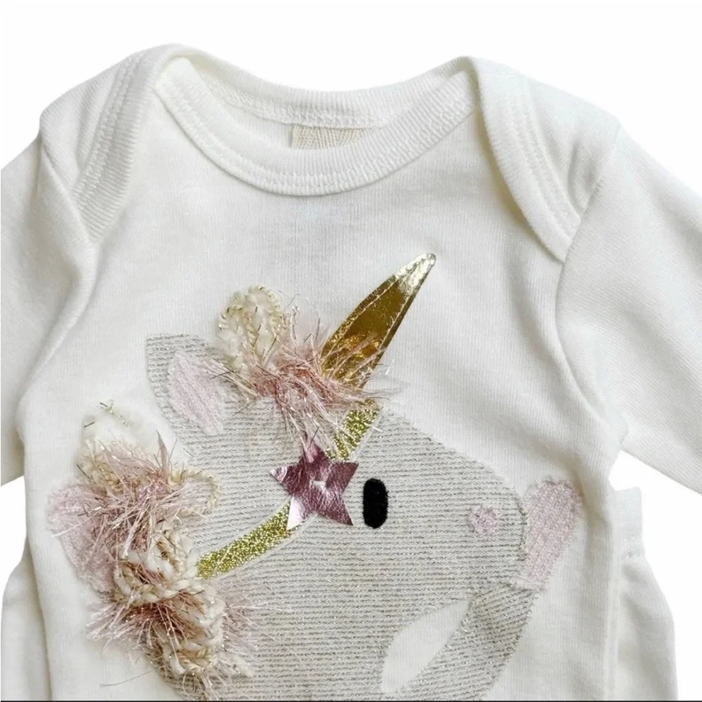 Charming Unicorn Kids Pajama Set - Cream by designer Oh Baby!
